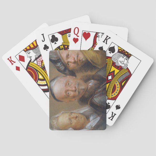 Studies of Five Heads after Rembrandt (pastel on c Playing Cards (Back)