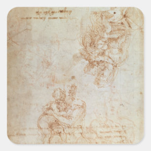 Studies of Madonna and Child Square Sticker