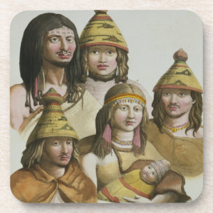Studies of native Americans (colour litho) Coaster