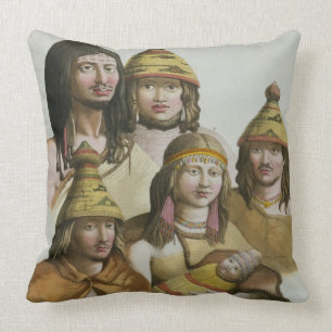 Studies of native Americans (colour litho) Throw Pillow
