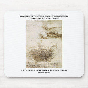 Studies Water Passing Obstacles Falling (da Vinci) Mouse Pad