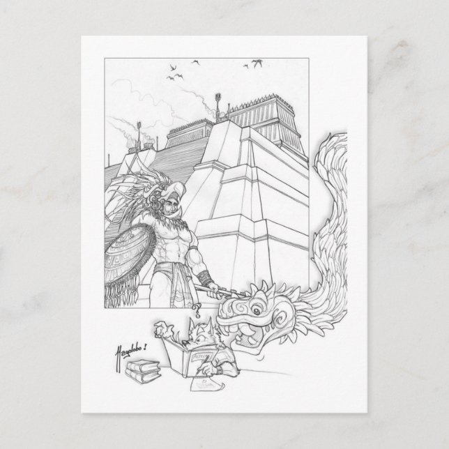 Studing the Aztecs Postcard (Front)