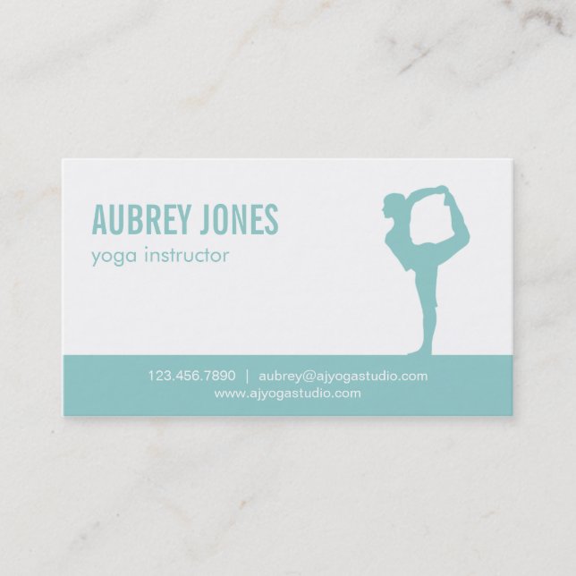 Studio De Yoga Carte de visite Moderne - Aqua (Devant)