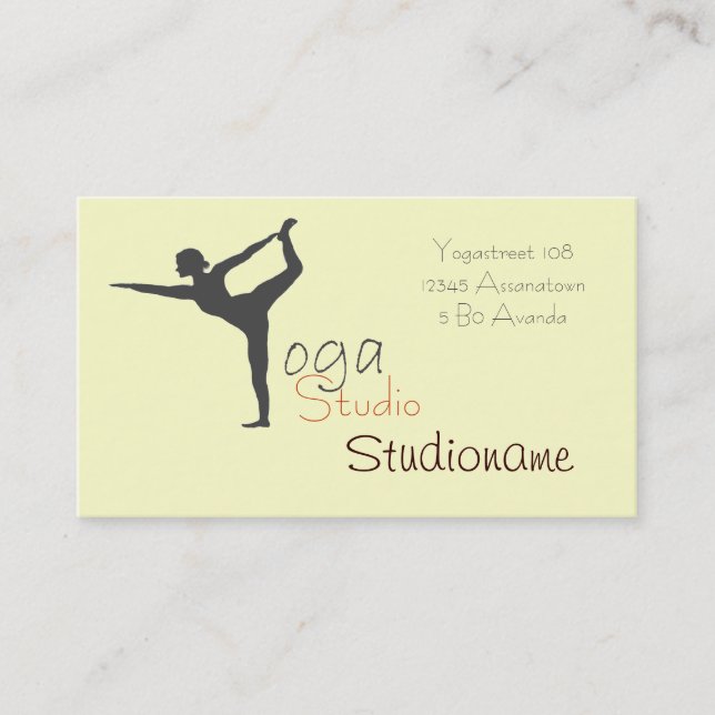 Studio de yoga ou carte de visite de professeur (Devant)