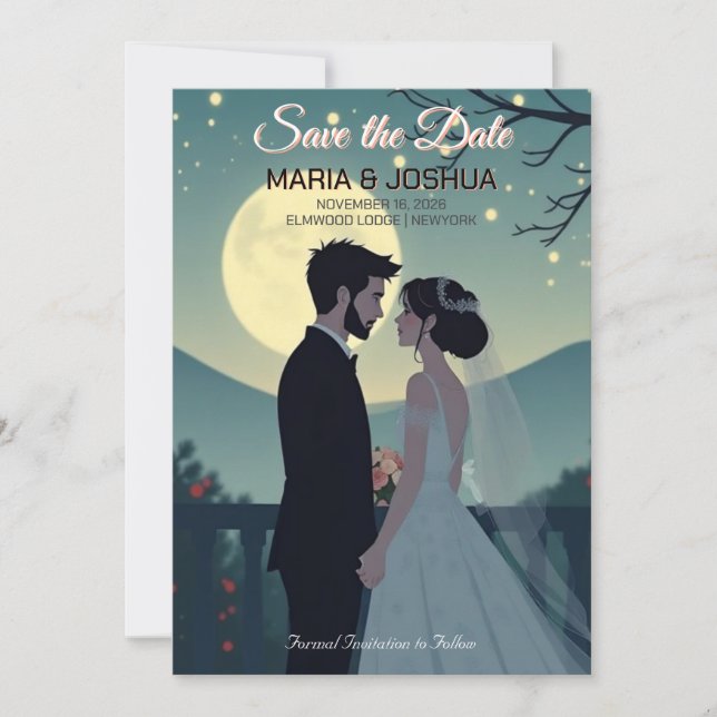 Studio Ghibli Style Save the Date Invitation (Front)