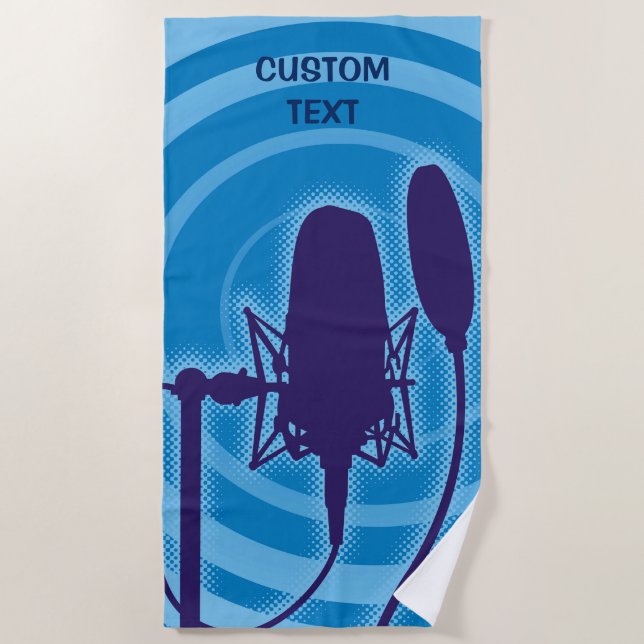Studio Microphone Beach Towel (Front)