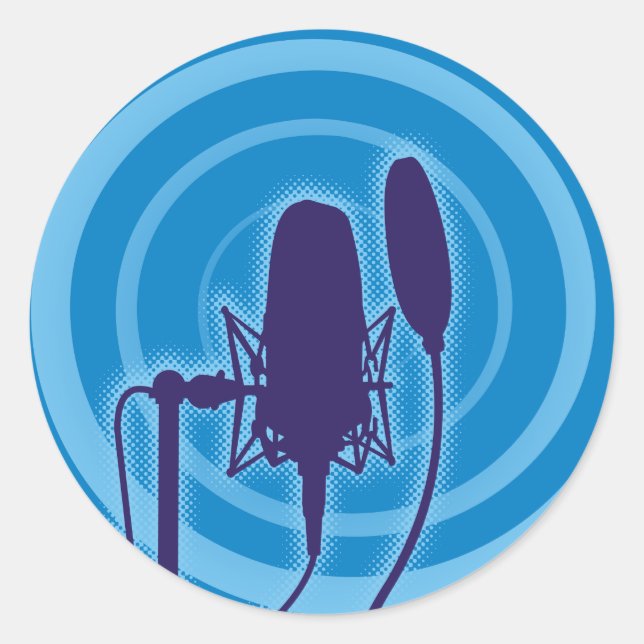 Studio Microphone Classic Round Sticker (Front)