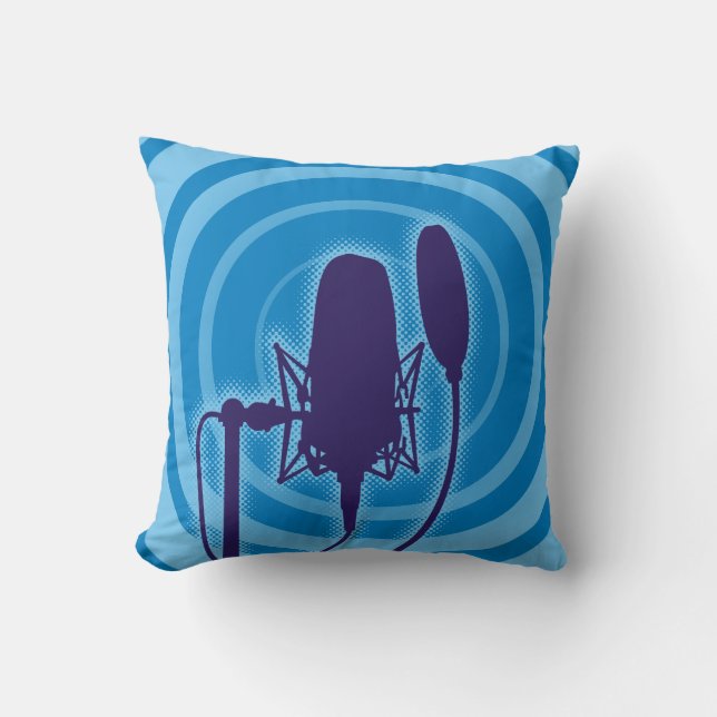 Studio Microphone Throw Pillow (Front)