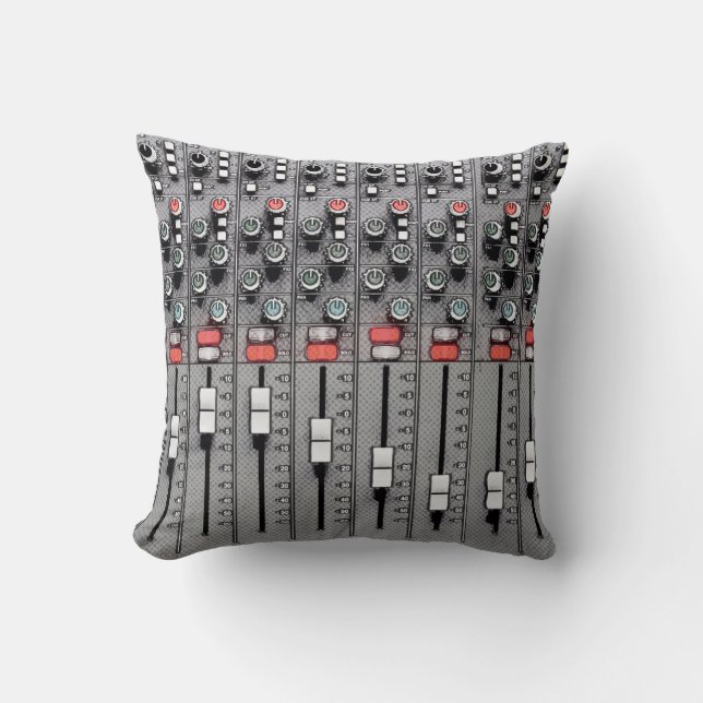 Studio Pillow: Mixer / Sound Board Throw Pillow (Front)