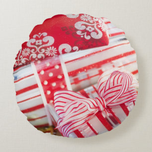 Studio Shot christmas gifts 2 Round Pillow