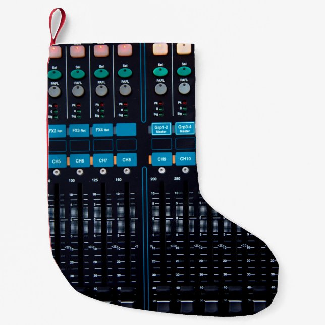Studio sound mixer, technology gear for better nat small christmas stocking (Front)