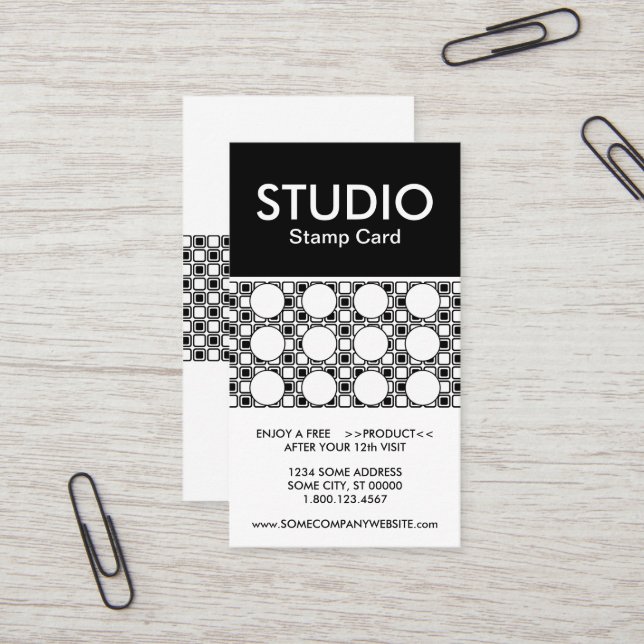 studio stripe stamp card (Front/Back In Situ)
