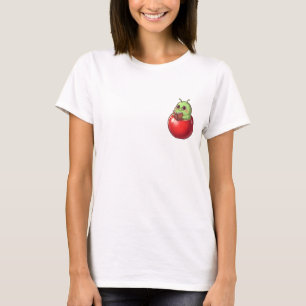 Studious Apple Bookworm Character T-Shirt