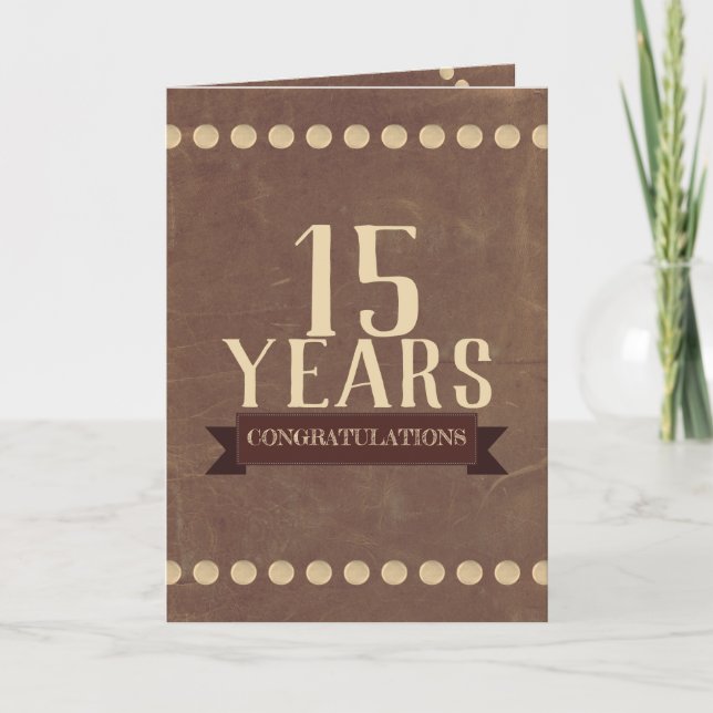 Studs leather universal employee anniversary card (Front)