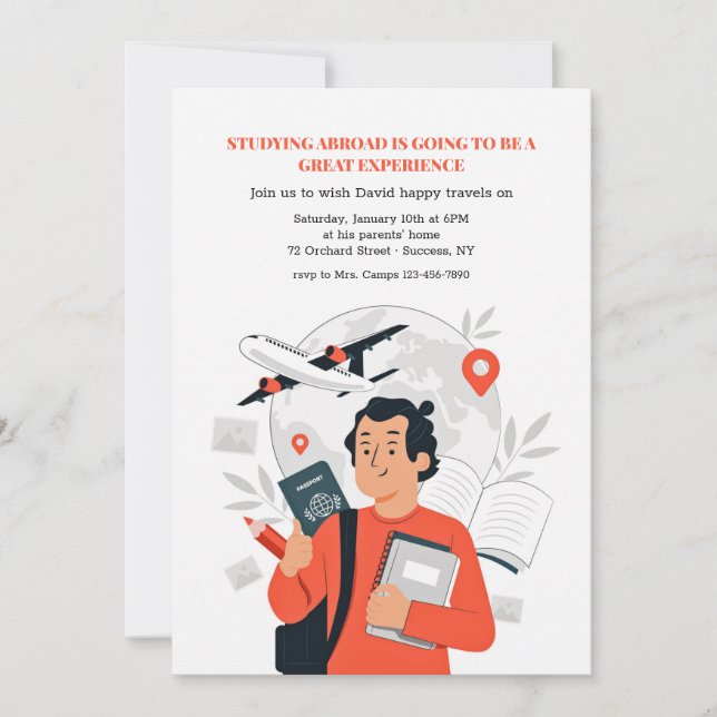 Study Abroad Farewell Party Invitation (Front)