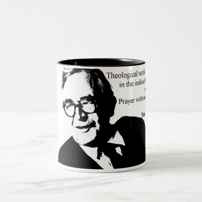Study and Prayer Karl Barth Two-Tone Coffee Mug (Center)