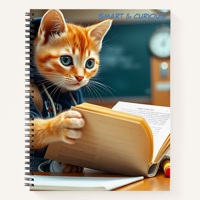 📚 Study Buddy Kitten - Adorable Scholar Notebook (Front)