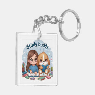 Study Buddy School Acrylic Keychain