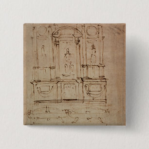 Study for a double tomb 2 inch square button