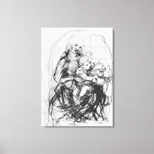 Study for a Madonna with a Cat, c.1478-80 Canvas Print