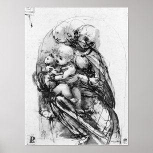 Study for a Madonna with a Cat, c.1478-80 Poster