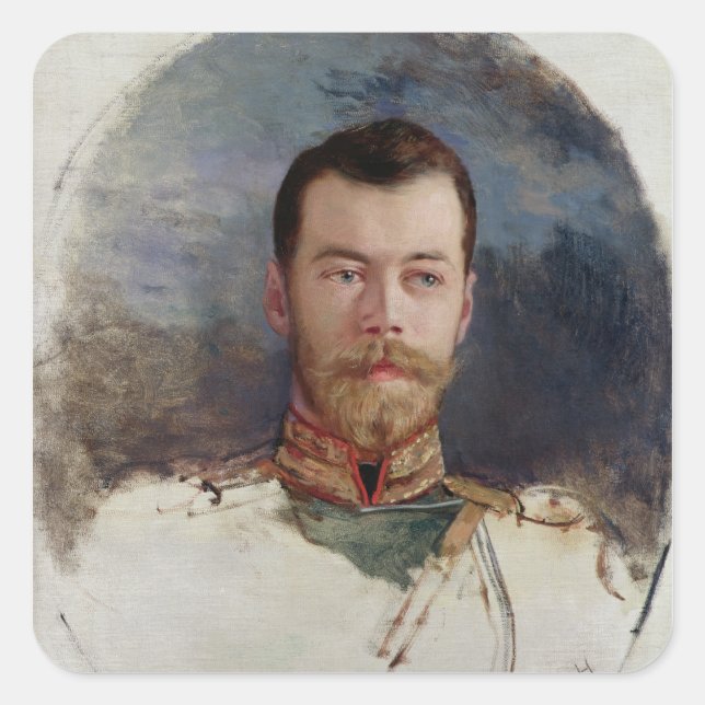 Study for a portrait of Tsar Nicholas II  1898 Square Sticker (Front)