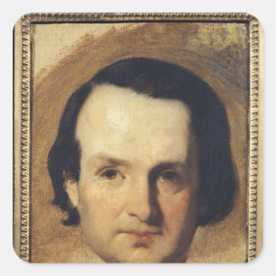 Study for a portrait of Victor Hugo c.1836 Square Sticker
