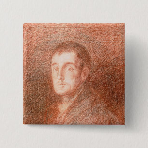 Study for an equestrian portrait 2 inch square button