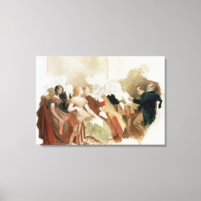 Study for An Evening at Baron von Spaun's Canvas Print (Front)