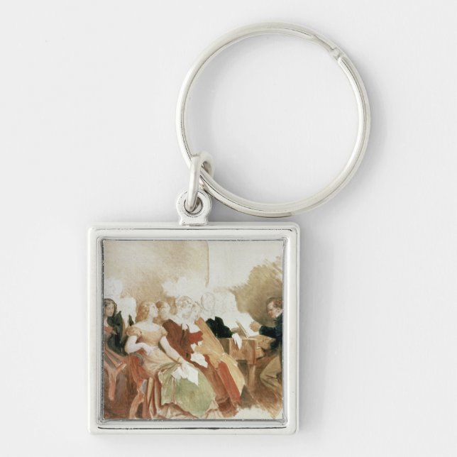 Study for An Evening at Baron von Spaun's Keychain (Front)