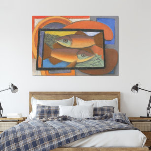  Study for Fish in Glass Case Canvas Print