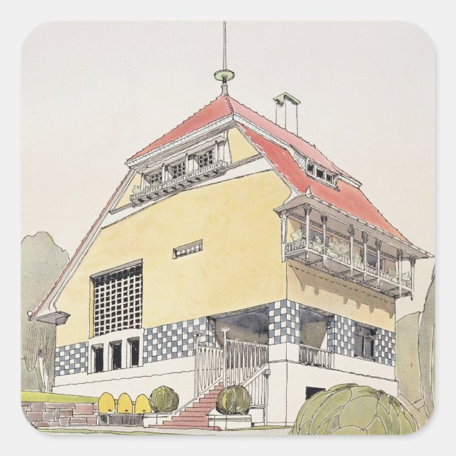 Study for Olbrich's House, Darmstadt, from 'Archit Square Sticker (Front)