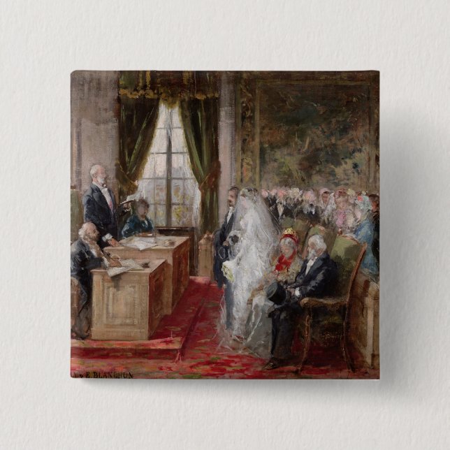 Study for the Civil Marriage 2 Inch Square Button (Front)