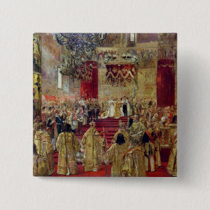 Study for the Coronation of Tsar Nicholas II 2 Inch Square Button