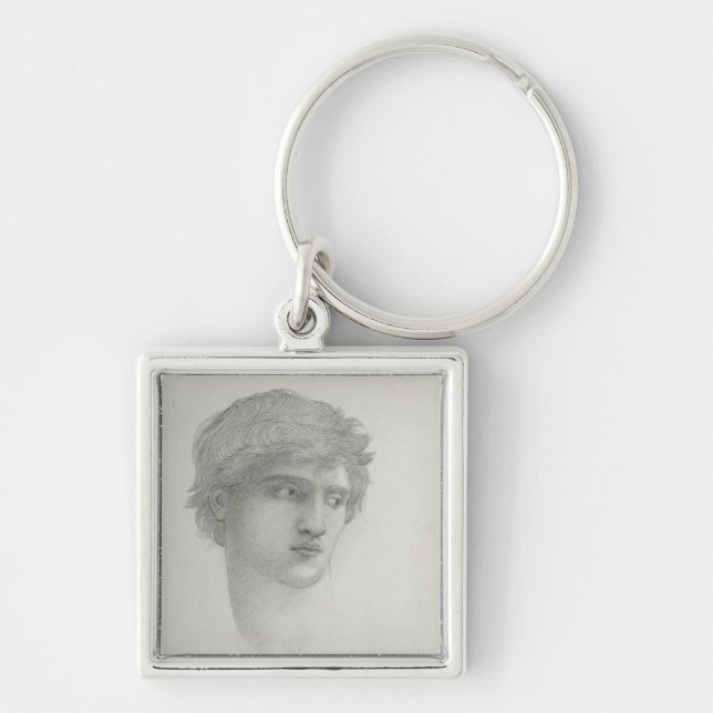 Study for the Head of Perseus (pencil on paper) Keychain (Front)