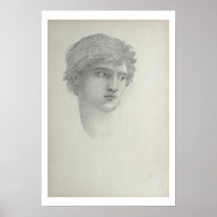 Study for the Head of Perseus (pencil on paper) Poster