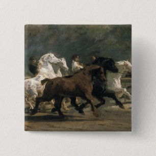 Study for the Horsemarket, 1900 2 Inch Square Button