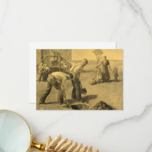 Study for Tree Planting Group by Grant Wood Thank You Card