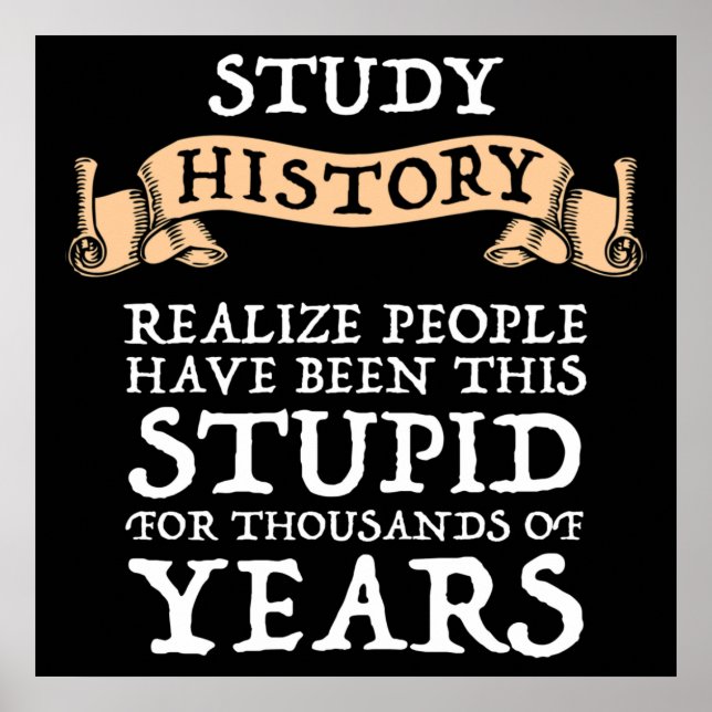Study History - Realize People Have Been Stupid Poster (Front)