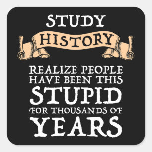 Study History - Realize People Have Been Stupid Square Sticker
