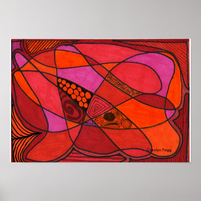 "Study in Reds" Design par Carolyn Fagg Poster (Devant)