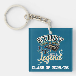 Study Like a Boss, Nap Like a Legend, College gift Keychain