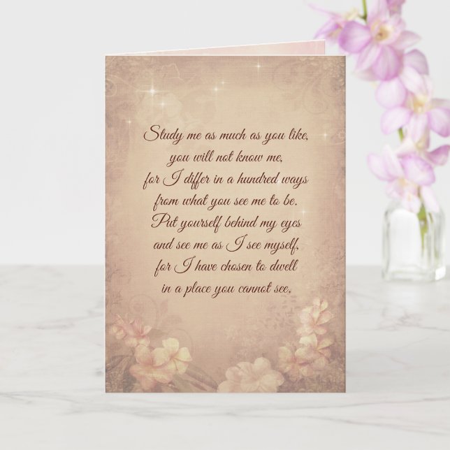 Study me as much as you like (Rumi) Card (Orchid)