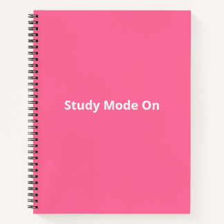 “Study Mode On” Pink Student Notebook