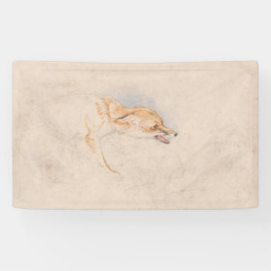 Study of a Crouching Fox (by John Frederick Lewis) Banner