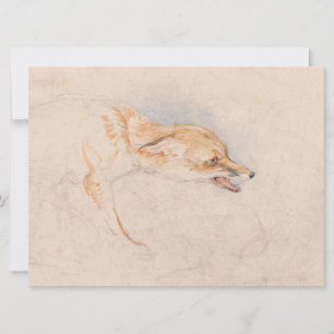 Study of a Crouching Fox (by John Frederick Lewis) Card