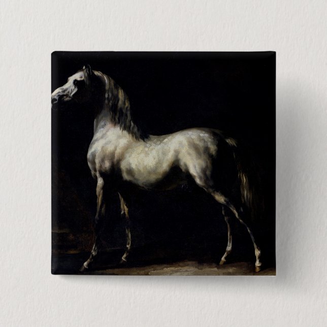 Study of a Dapple Grey 2 Inch Square Button (Front)