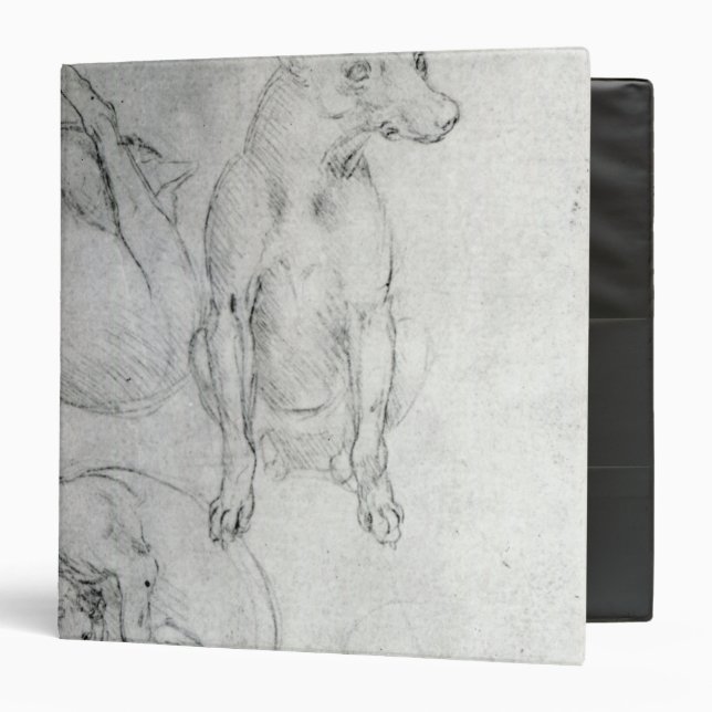 Study of a dog and a cat, c.1480 binder (Front/Inside)