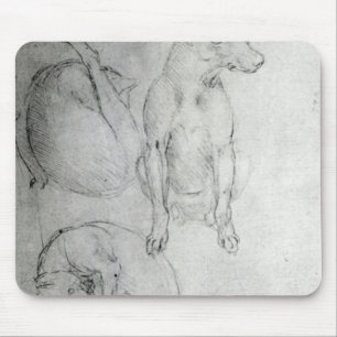 Study of a dog and a cat, c.1480 mouse pad