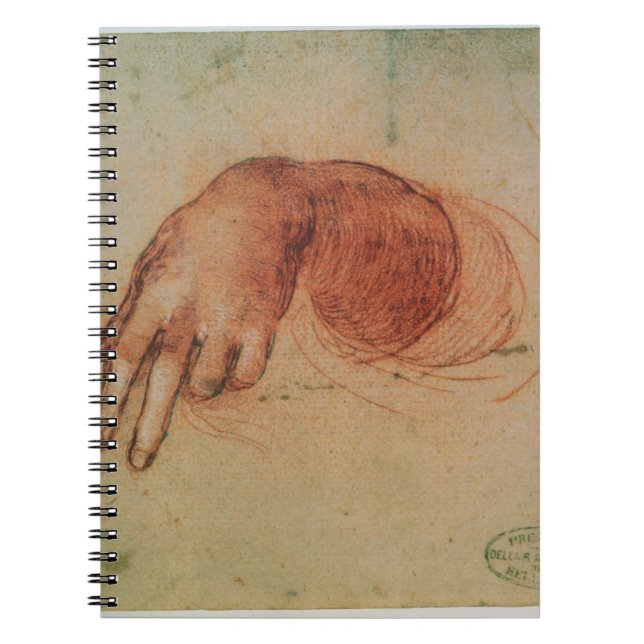Study of a hand (red chalk on paper) notebook (Front)
